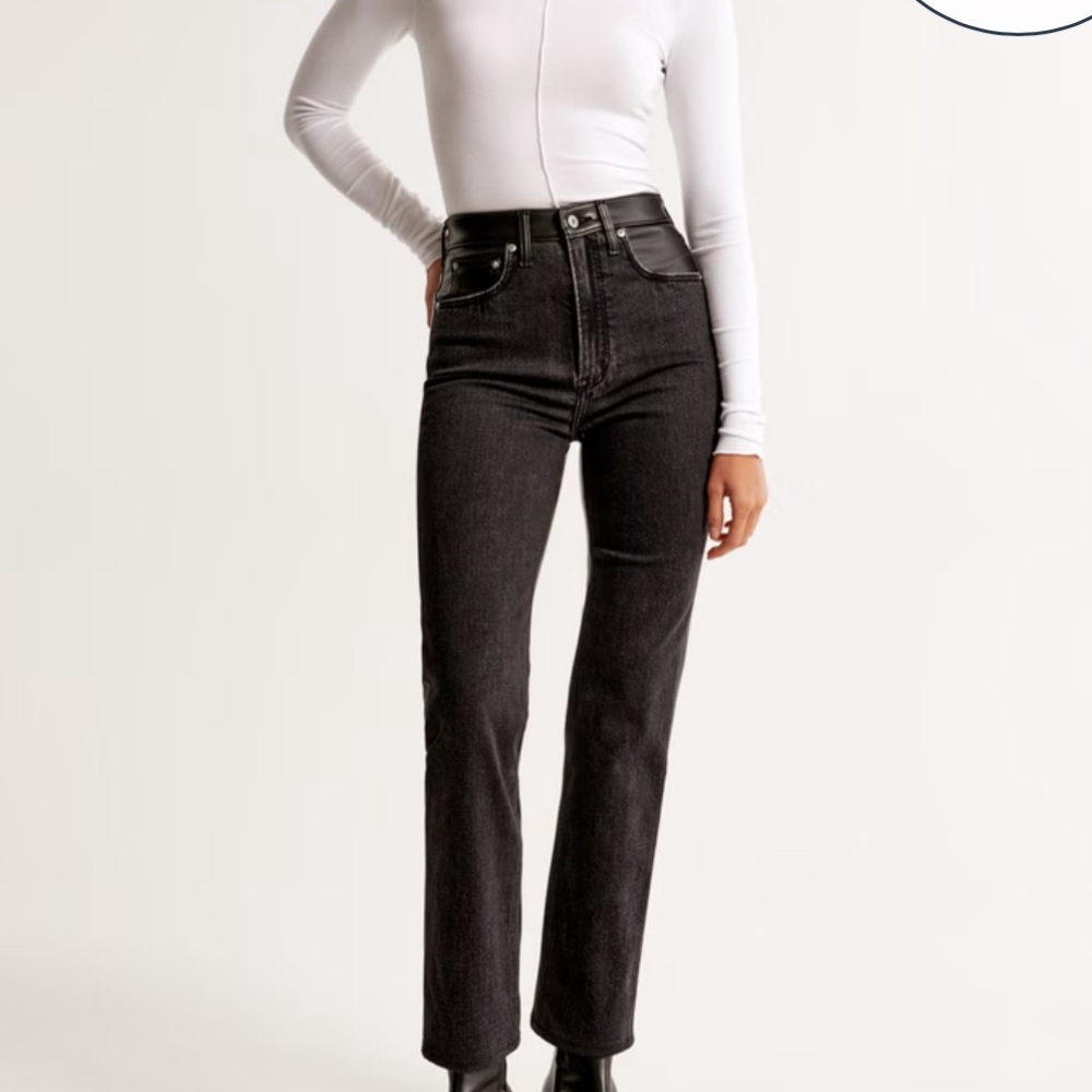 High rise ankle straight jean